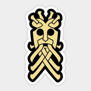 Viking rune mask gold Sticker